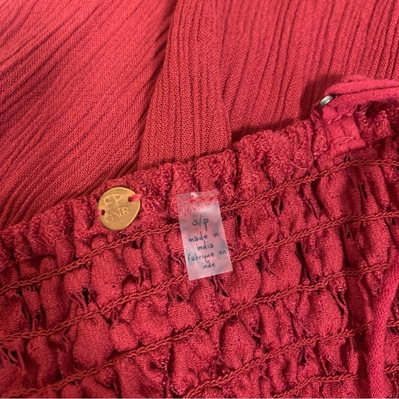 Free People Intimately Adella Lace Detail Strappy Back Maxi Slip Dress Cranberry - Picture 6 of 15